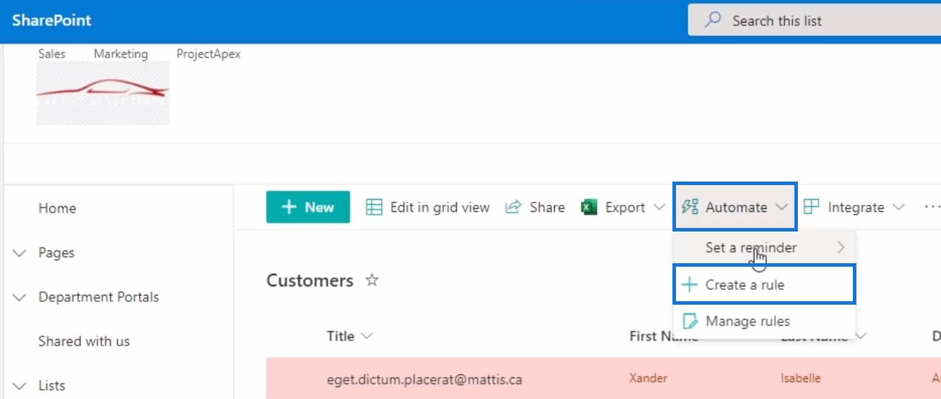 sharepoint automate