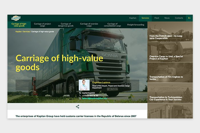 Website về công ty vận tải