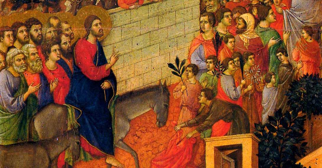 La Entrada en Jerusalen pintada por Duccio