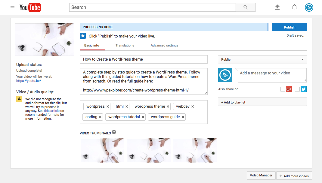 SEO básico de vídeo