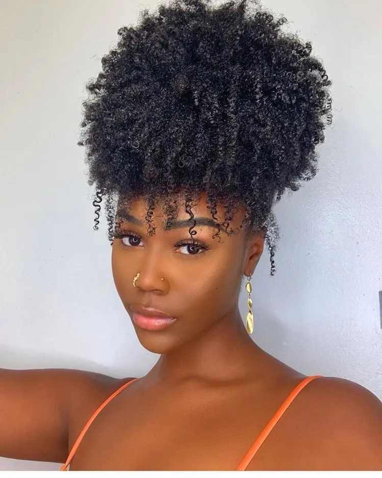 High ponytail afro