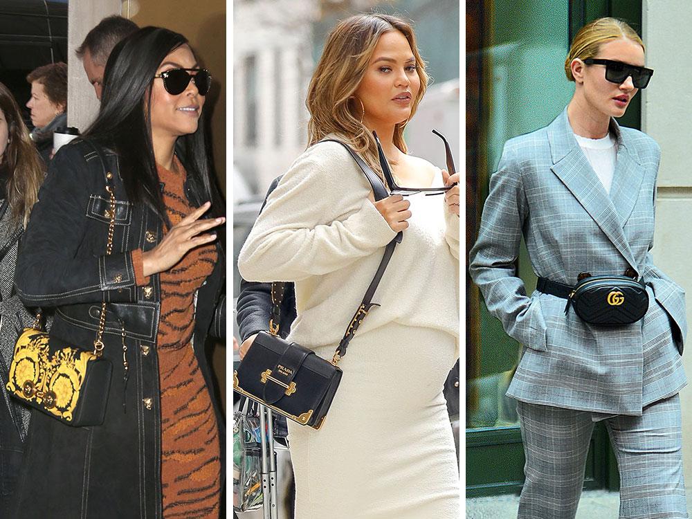 Celebs Choose Black and Gold (or Glittery) Bags from Prada, Versace and  Valentino - PurseBlog