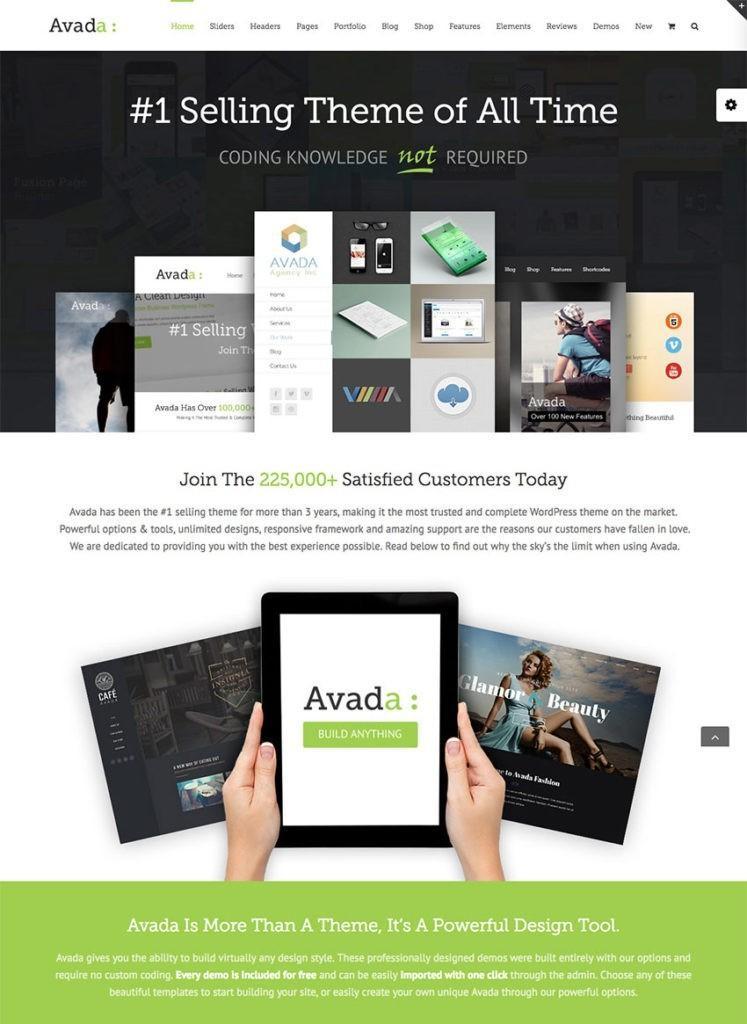 Avada is the best selling WordPress theme on Envato Market 