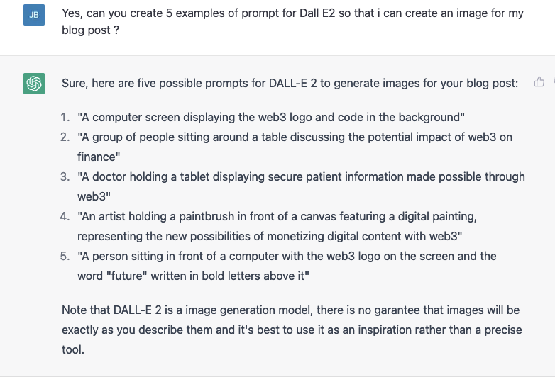 Comment créer un prompt Dall E 2 pour une image avec Chat GPT ?