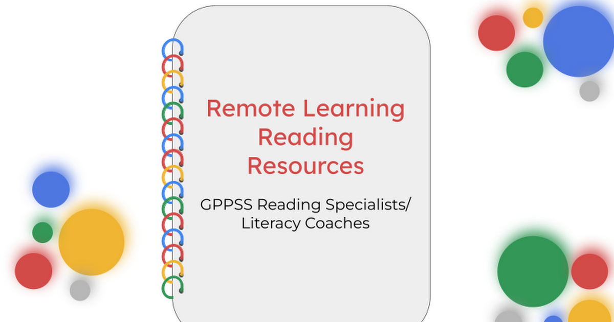 Remote Learning Reading Resources