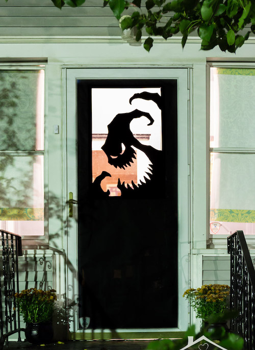 DIY Vynyl door decorations outdoor Halloween ideas