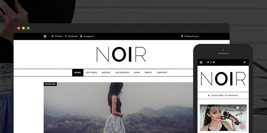 Tema WordPress Simples Noir para Infoprenuers