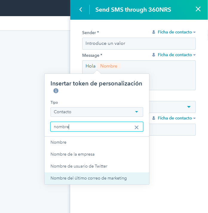 Personalizar un SMS en Hubspot