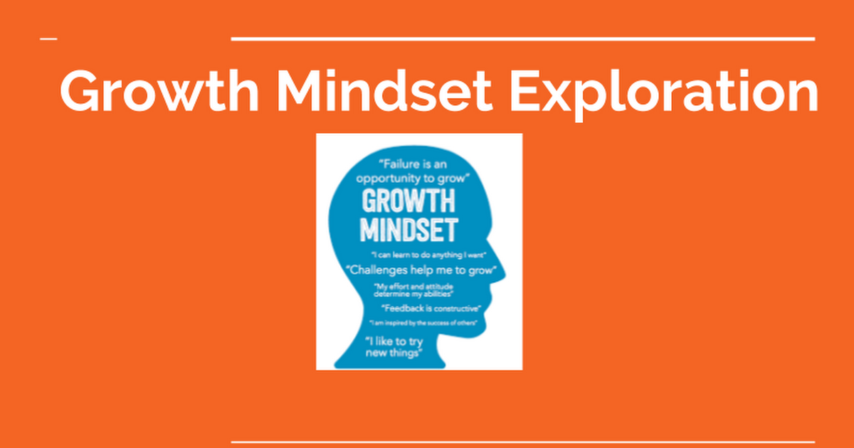 Growth Mindset- Exploration of Resources