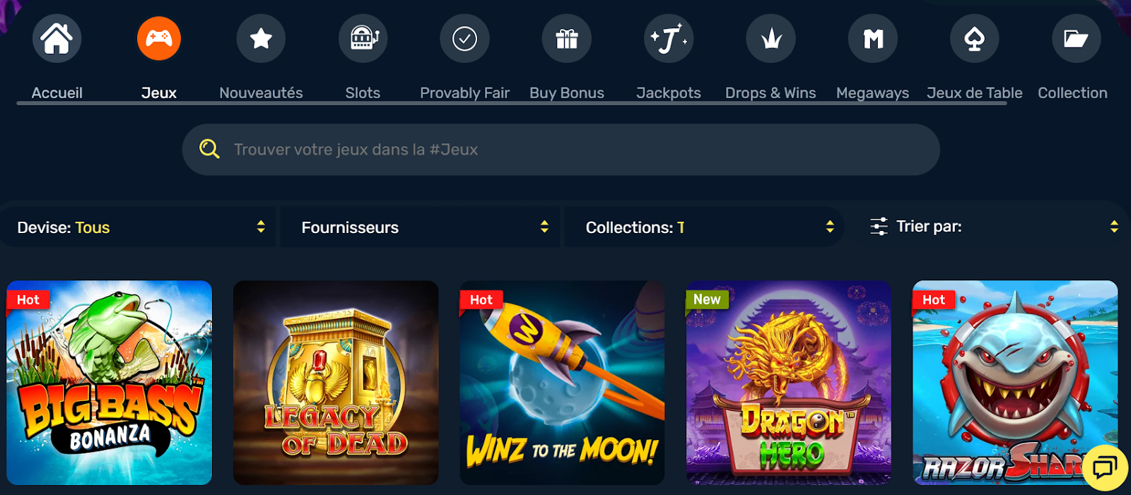 Machine à sous Winz.io Casino
