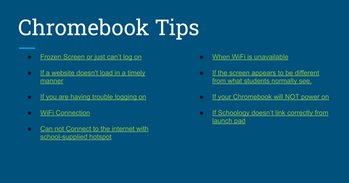 DES Chromebook Tips