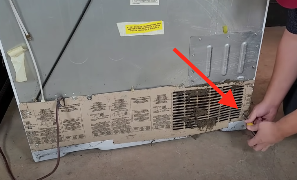 remove back vent plate from refrigerator