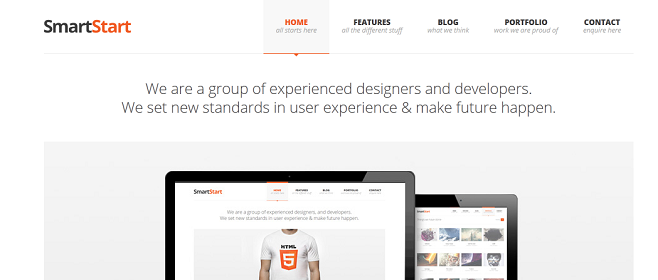 Tema responsivo do WordPress de início inteligente