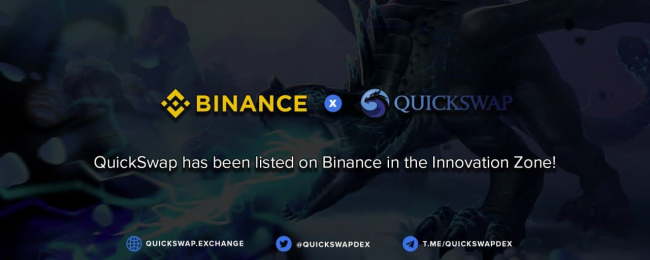 Blog QuickSwap x Binance QUICK Token Listing