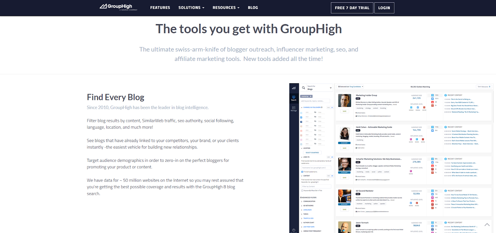 GroupHigh homepage