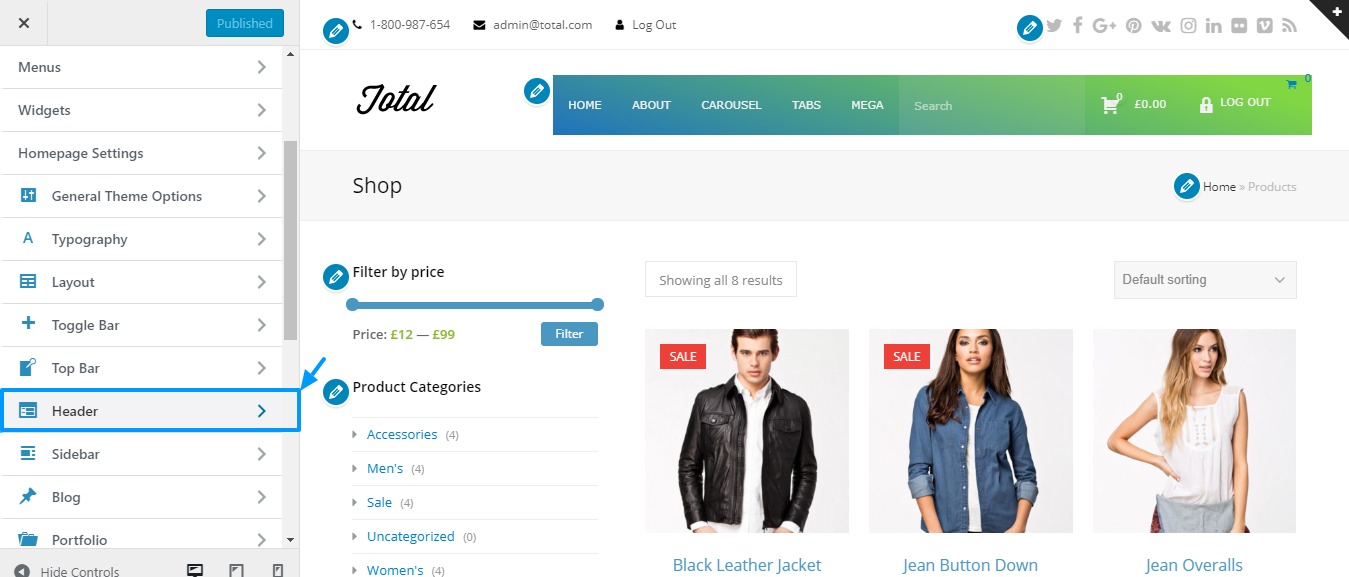 desabilitando a pesquisa de menu no tema total do wordpress