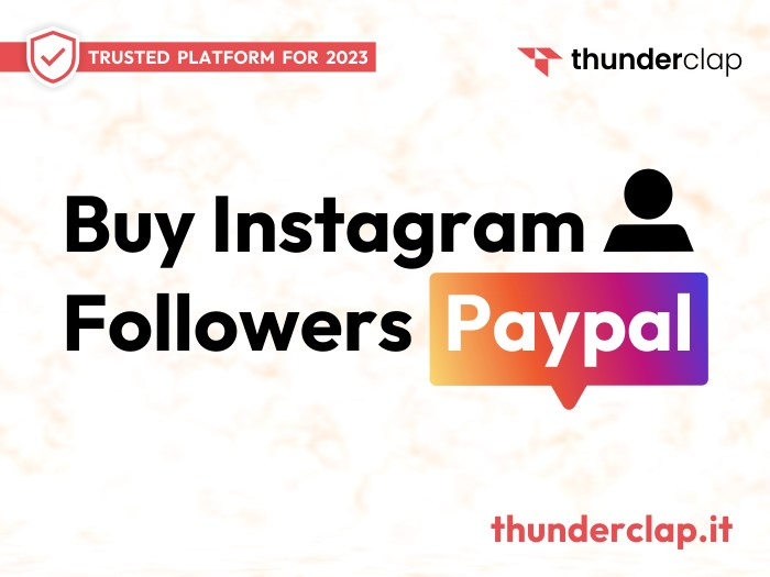 Buy instagram followers paypal