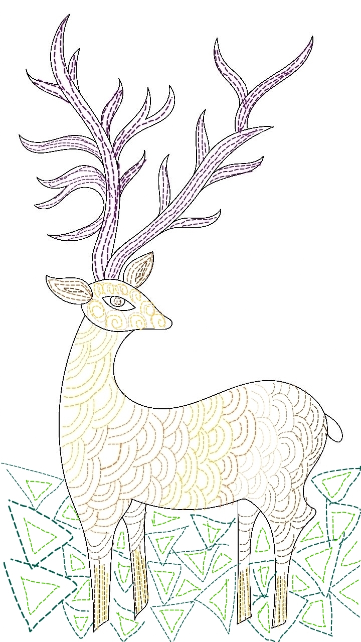 Digital art - Deer motif in Indian art