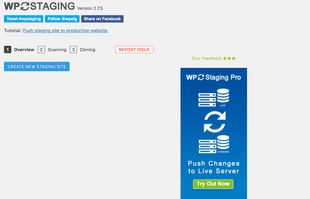 Configurando o Staging com o WP Staging