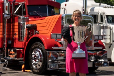 Woman with trophy