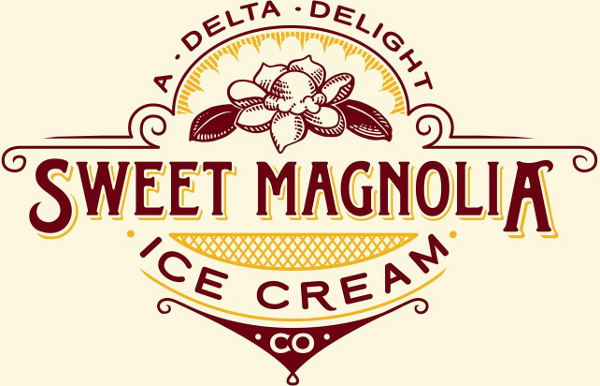 Logo de l'entreprise de crème glacée Sweet Magnolia