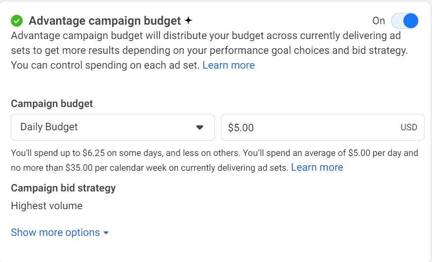 Facebook Advantage campaign budget 