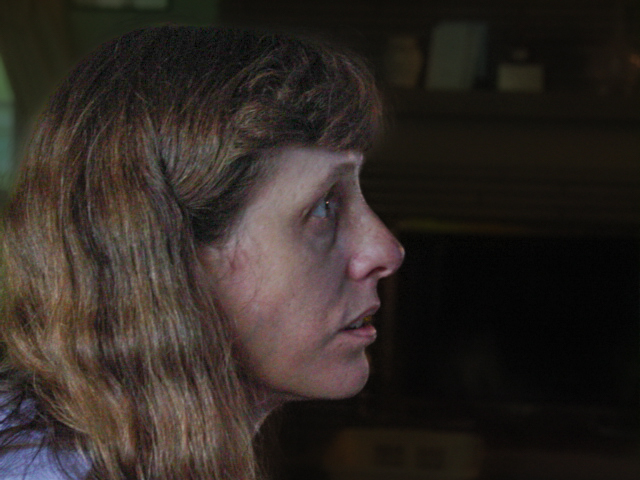 Candid photo of a woman's face in profile