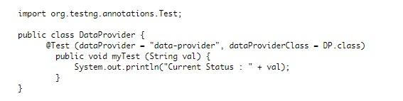 Data Provider in TestNG