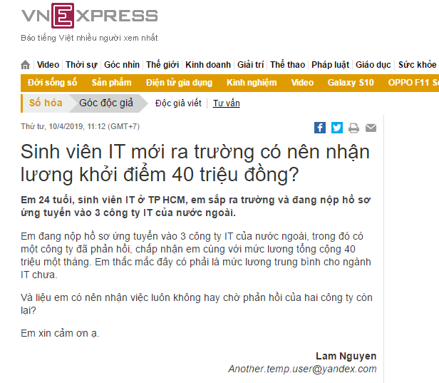 Tôi đã từ chối mức lương 100T vì đam mê
