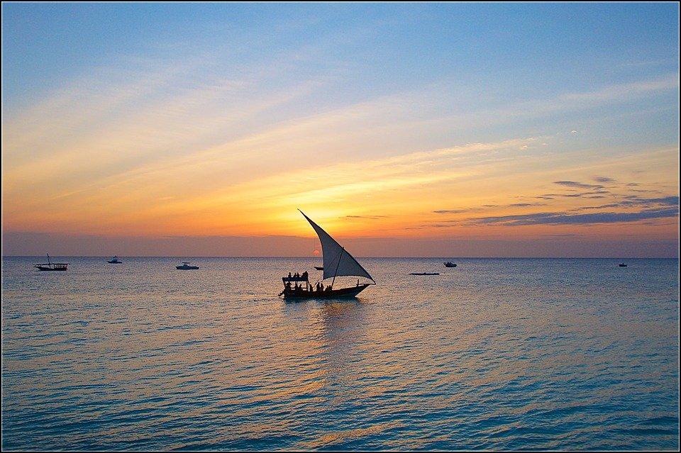 Zanzibar, Coucher De Soleil, Voile, Soirée