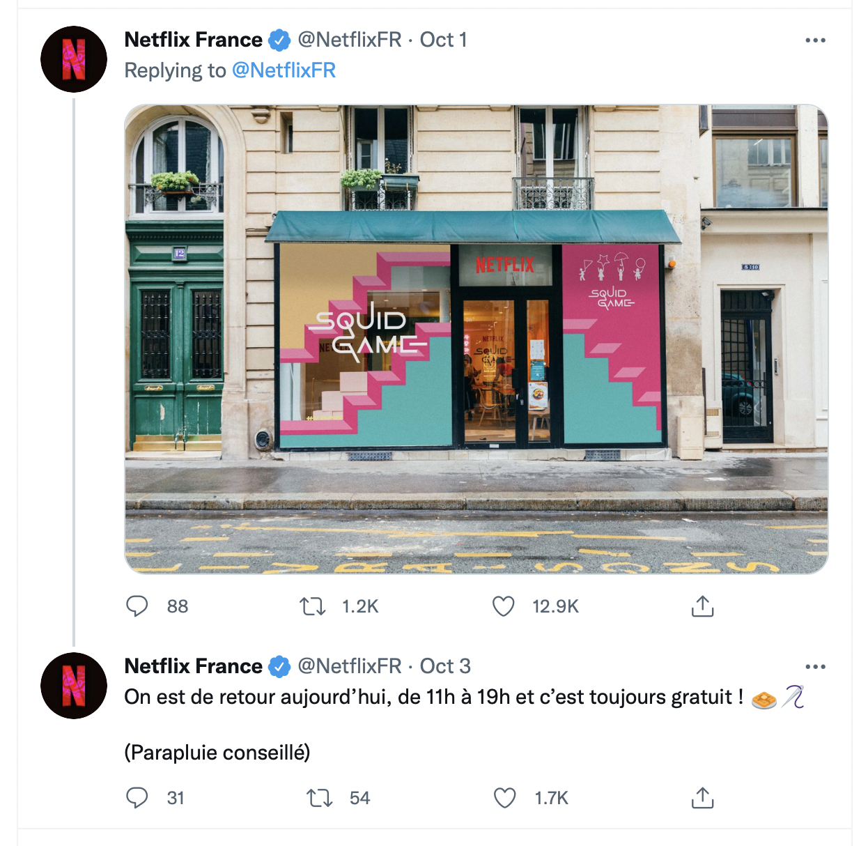 Netflix Squid Game pop-up Paris