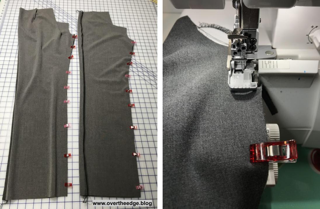 serging pants with a 5 thread safety stitch