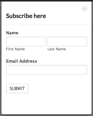 Example lightbox popup form