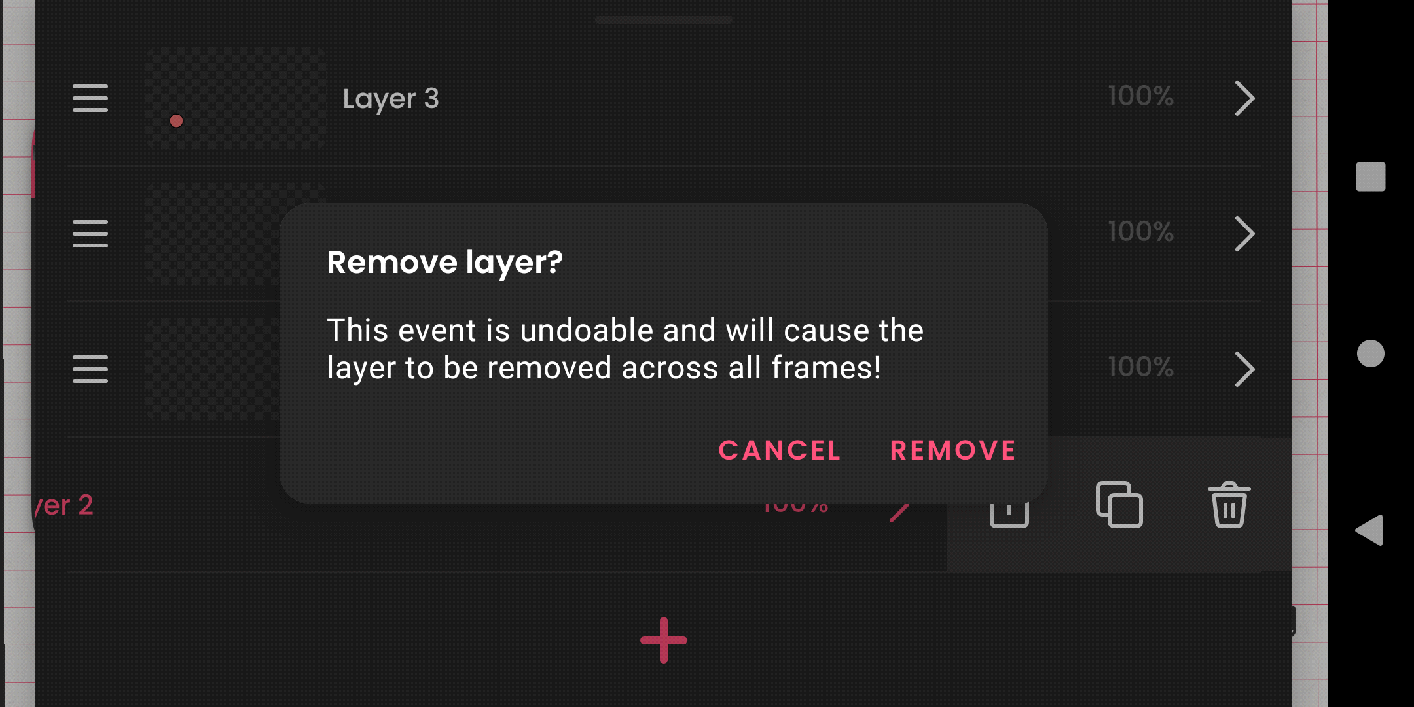 Remove layer Flipaclip