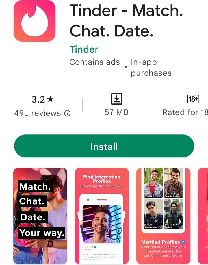 #1. टिंडर – डेटिंग ऐप (Tinder – Dating App)