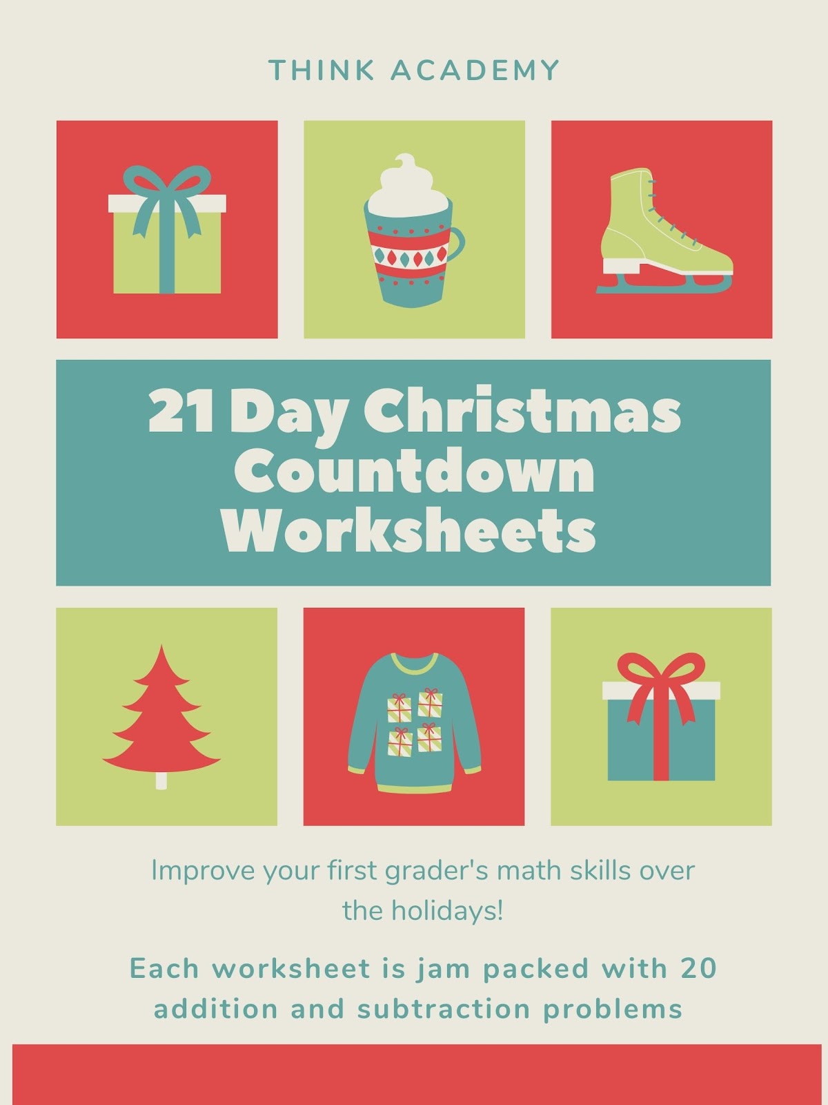 Will christmas first grade math worksheets