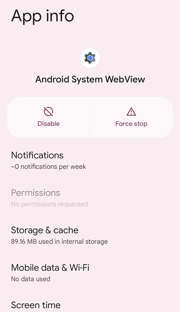 Android System WebView - fixing email apps keep crashing