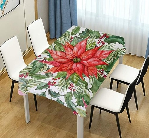 Christmas-Poinsettias-Flowers-Tablecloth