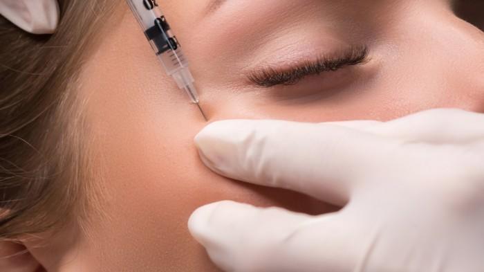 Cosmetic Injection into woman's face