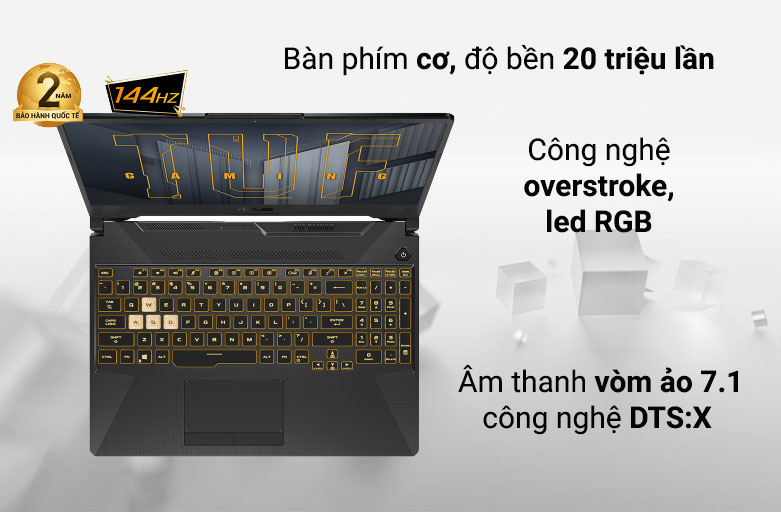Laptop ASUS TUF Gaming FX506HC-HN002T 90NR0723-M01410 | Bàn phím cơ siêu chất