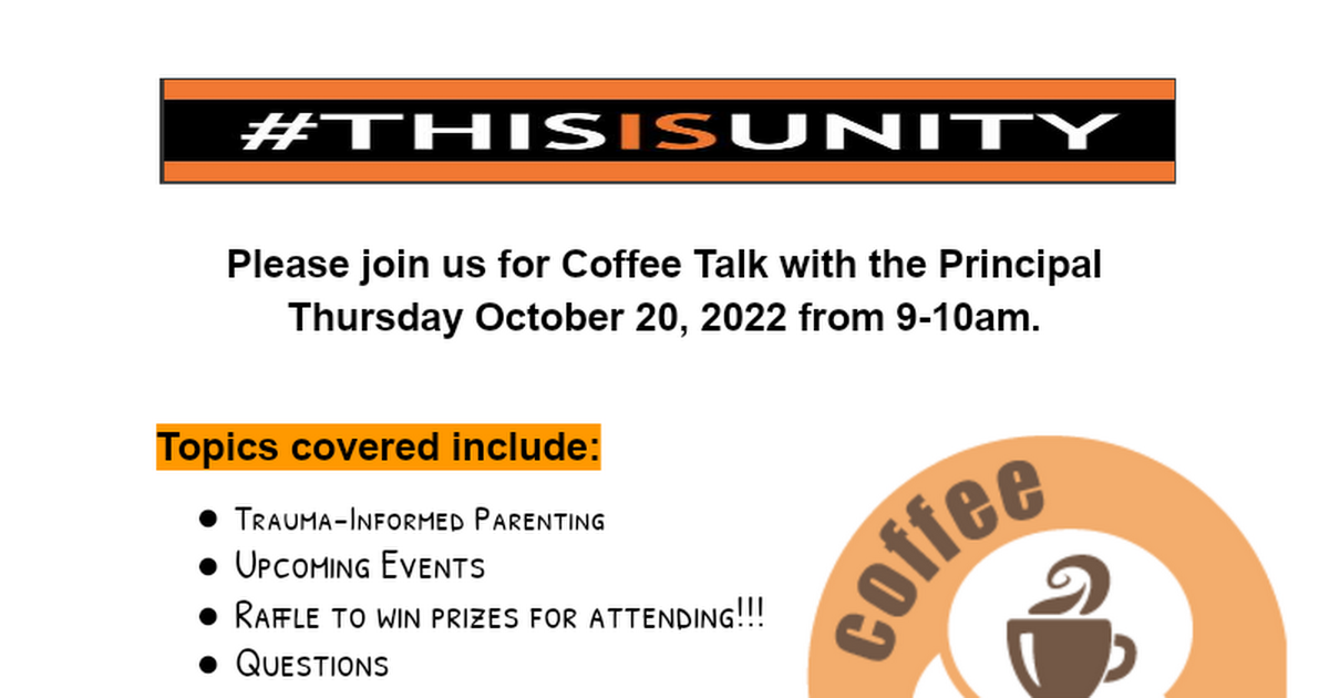 Coffee Talk Flyer October 20, 2022