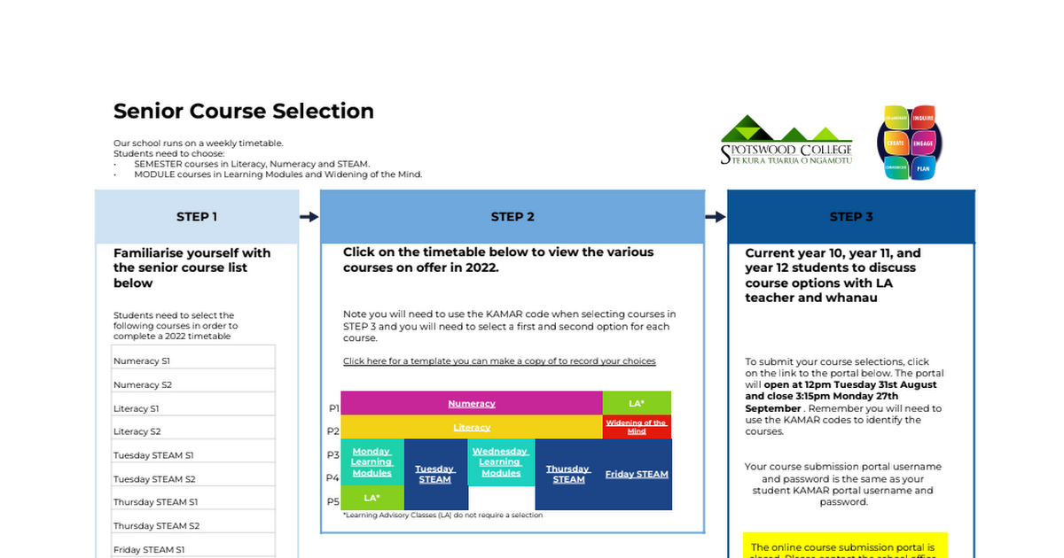 2022 Senior Curriculum Booklet