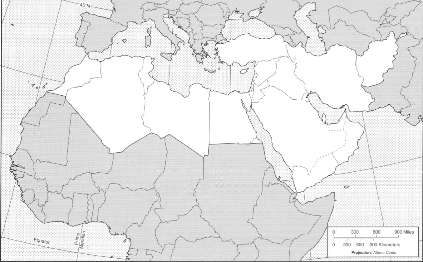 Middle East 6 Blue Geography