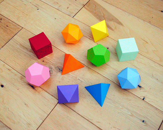  Mini Eco Offers some Fantastic Printables for Creating These Platonic Shapes