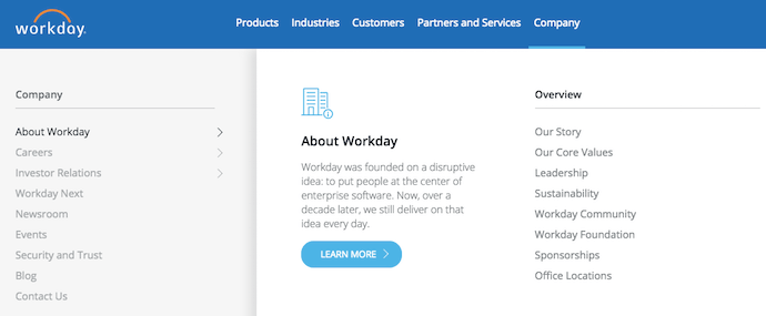 Workday mission statement about page