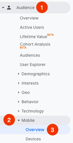 find percentage of mobile visitors in google analytics step 1