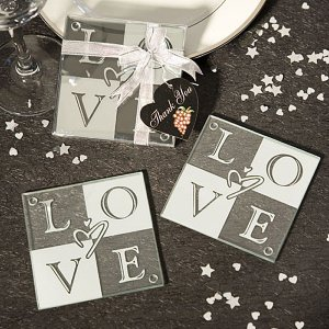 glass coasters for wedding favor