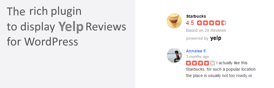 Widget de avaliações do Yelp