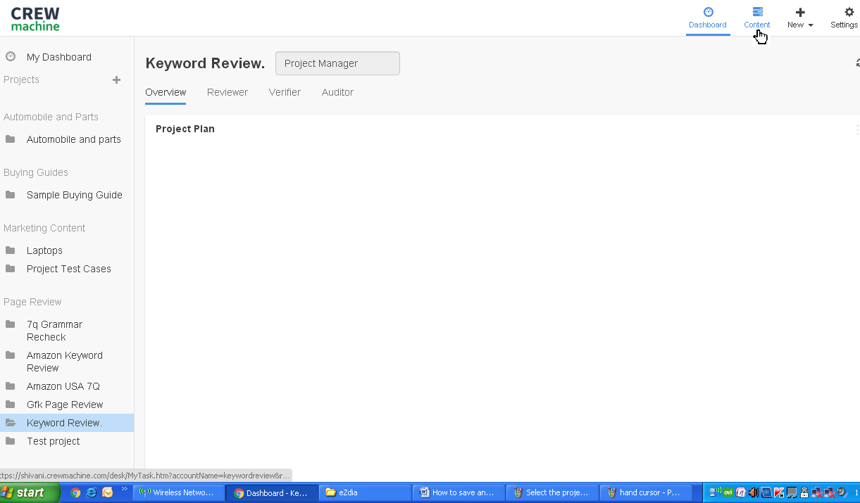 Click on content on Project page.PNG