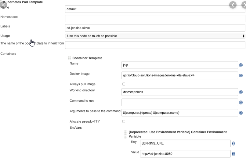 Tương tự Jenkins master cũng được build thành image từ dockerfile và up lên Google Registry. Các plugin của Jenkins cũng không cài đặt bằng tay, mà được định nghĩa trong 1 file txt, khi build image thì các plugin được tải và cài đặt. Cách đóng gói Jenkins master, slave thành docker tạo ra sự cơ động, portable, reusable